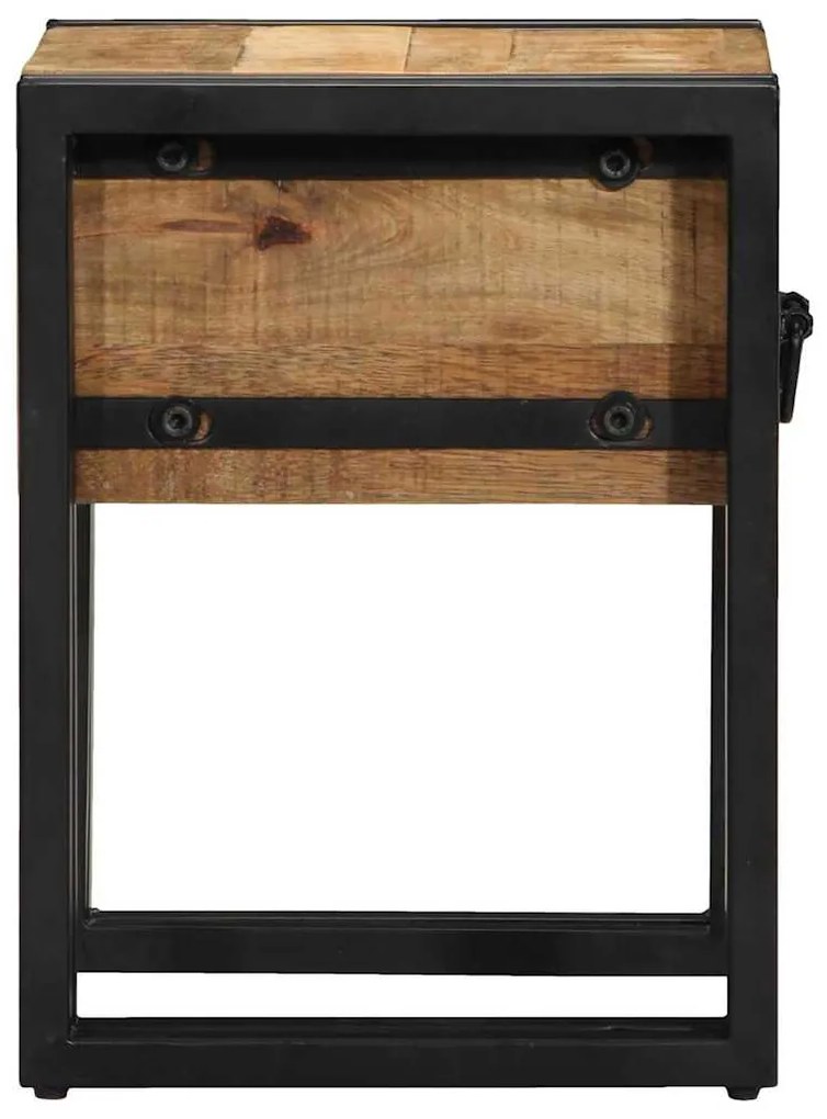 vidaXL End Table με συρτάρι Καφέ 30 x 30 x 40 cm Μασίφ ξύλο μάνγκο