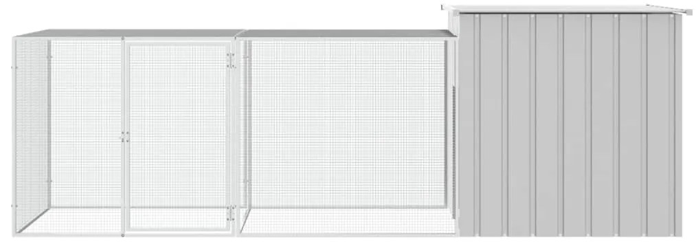 vidaXL Κοτέτσι - Κλουβί Γκρι 300x91x100 εκ. από Γαλβανισμένο Χάλυβα