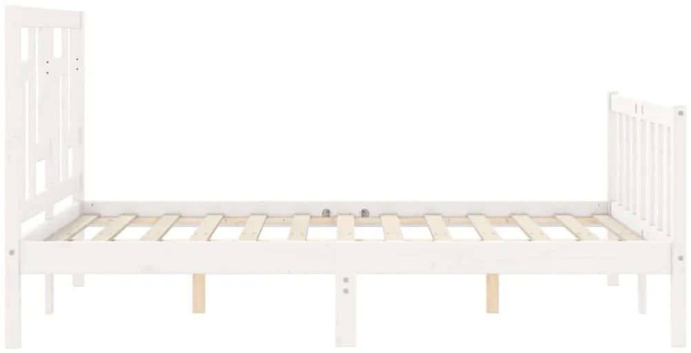 vidaXL Σκελετός Κρεβ. Χωρίς Στρώμα Λευκό 140x200 εκ Μασίφ Πεύκο