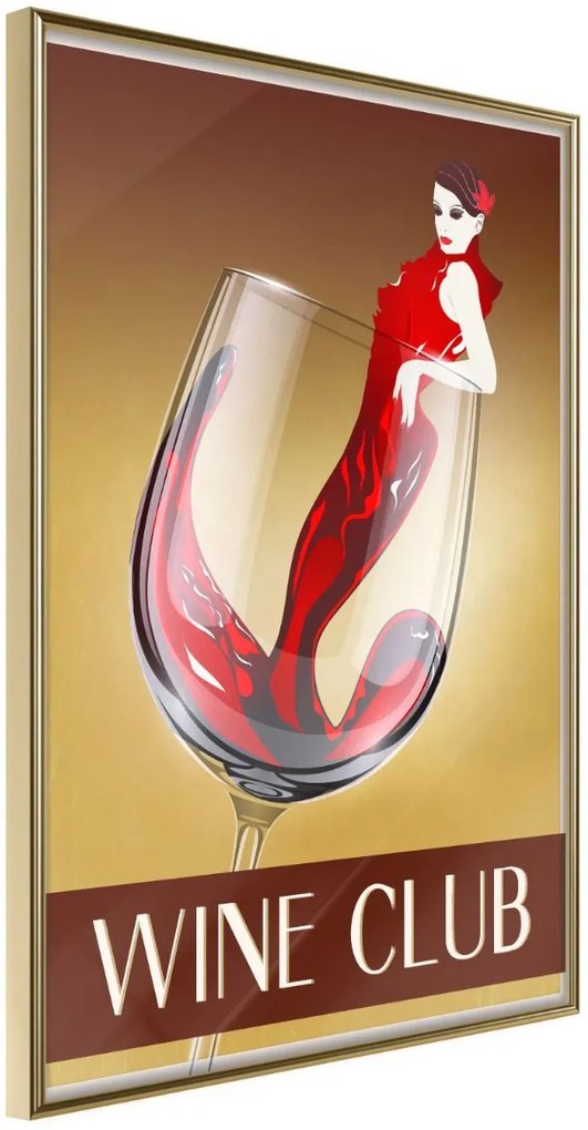 Αφίσα - Woman is Like a Wine - 20x30 - Χρυσό - Χωρίς πασπαρτού