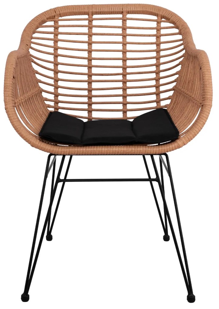ΠΟΛΥΘΡΟΝΑ ΜΕ ΜΑΞΙΛΑΡΙ ΜΕΤΑΛΛΙΚΗ ALLEGRA  ΜΕ WICKER ΜΠΕΖ 57,5x60x82Υ εκ.