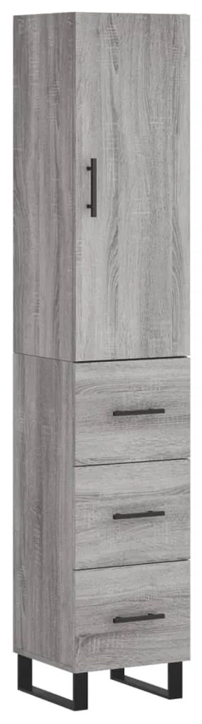 vidaXL Μπουφές Sonoma Γκρι 34,5 x 34 x 180 εκ. από Επεξεργασμένο Ξύλο