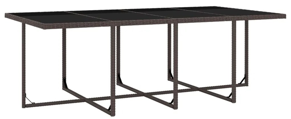 vidaXL Σετ Τραπεζαρίας Εξ. Χώρου 13 τεμ. Καφέ Συνθ. Ρατάν με Μαξιλάρια