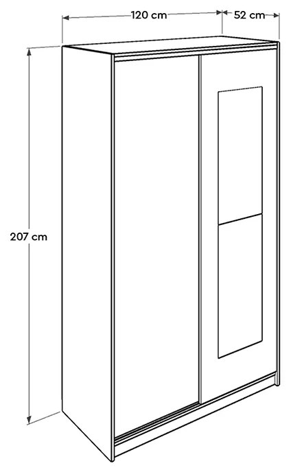 Ντουλάπα ρούχων Slide Megapap συρόμενη με καθρέφτη σε χρώμα sonoma 120x52x207εκ. - GP009-0109 - GP009-0109