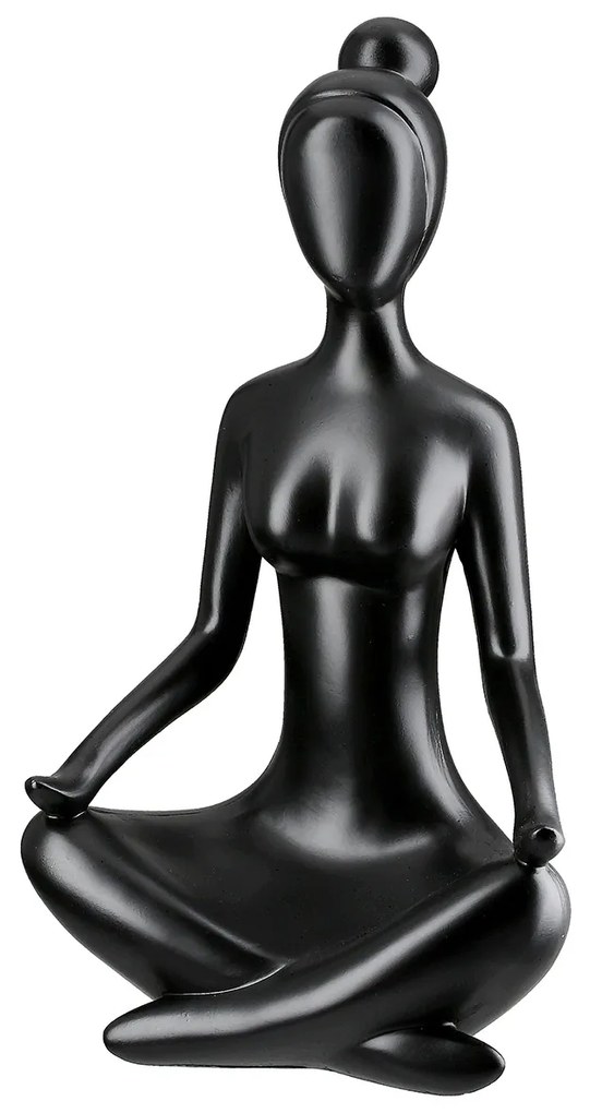 Φιγούρα Γυναίκα &#039;Meditation&#039; Πολυ Μαύρο 2Τμχ 12x16x29cm