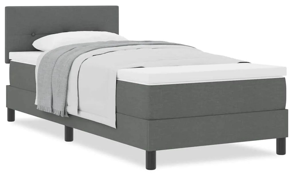 vidaXL Κρεβάτι box spring με στρώμα Σκούρο Γκρι 80 x 200 cm ύφασμα