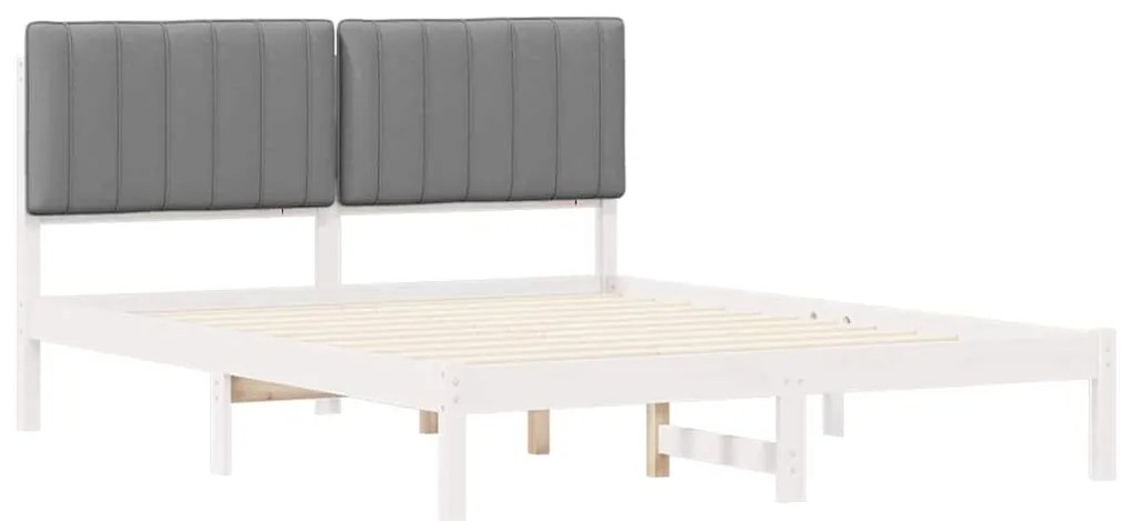 vidaXL Σκελετός Κρεβατιού με Επενδεδυμένο Κεφαλάρι Ανοιχτό γκρι