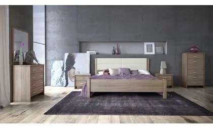 Savvidis Furniture  Κρεβάτι Ν45Δ για στρώμα 150x200 Μόκα με Μπεζ Τεχνόδερμα BEST-30314