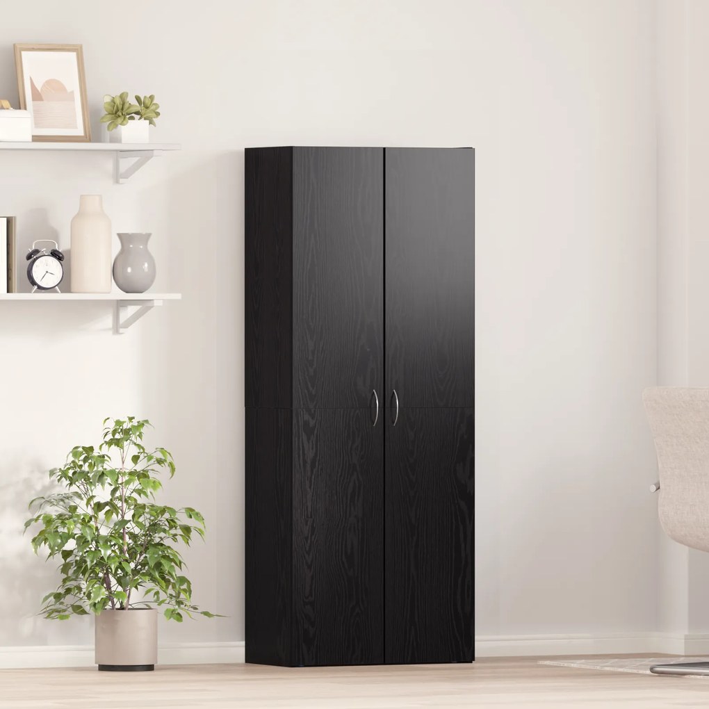 vidaXL Υψηλή Καρτέλα Μαύρης Οξιάς - 60 x 32 x 153 εκ. - Επεξεργασμένο ξύλο