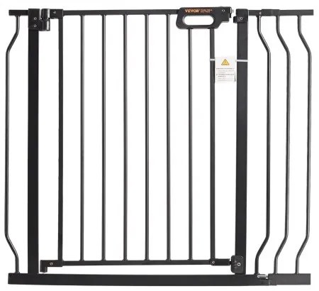 VEVOR Baby Gate, 29.5&quot;-39&quot; Extra Wide, 30&quot; High, Dog Gate for Stairs Doorways and House, Easy Step Walk Thru Auto Close Child Gate Pet Security Gate with Pressure Mount Kit and Wall Mount Kit, Black