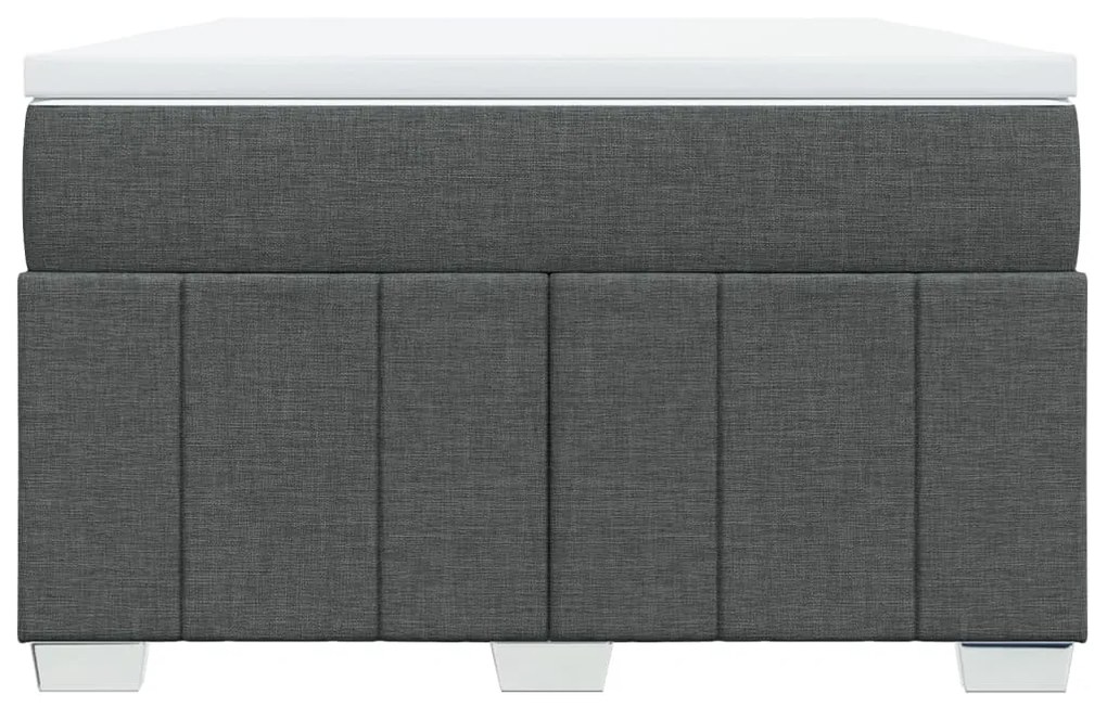 vidaXL Κρεβάτι Boxspring με Στρώμα Σκούρο Γκρι 120x190 εκ Υφασμάτινο