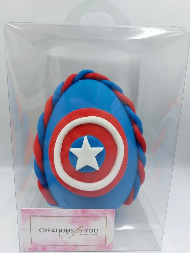 Τύπου Captain America Avengers Αρωματική λαμπάδα - Σετ Λαμπάδα, Πλάτη και Αυγό