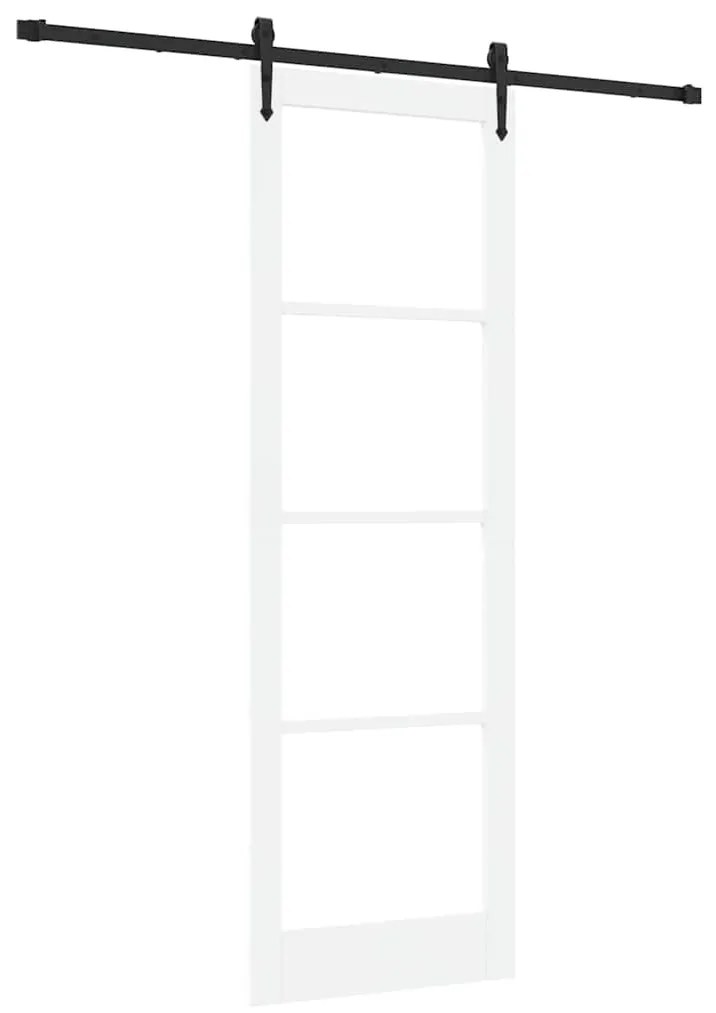 vidaXL Ολισθητή Πόρτα Χειροκίνητος Λευκό 78 x 232 cm Ξύλο και μέταλλο
