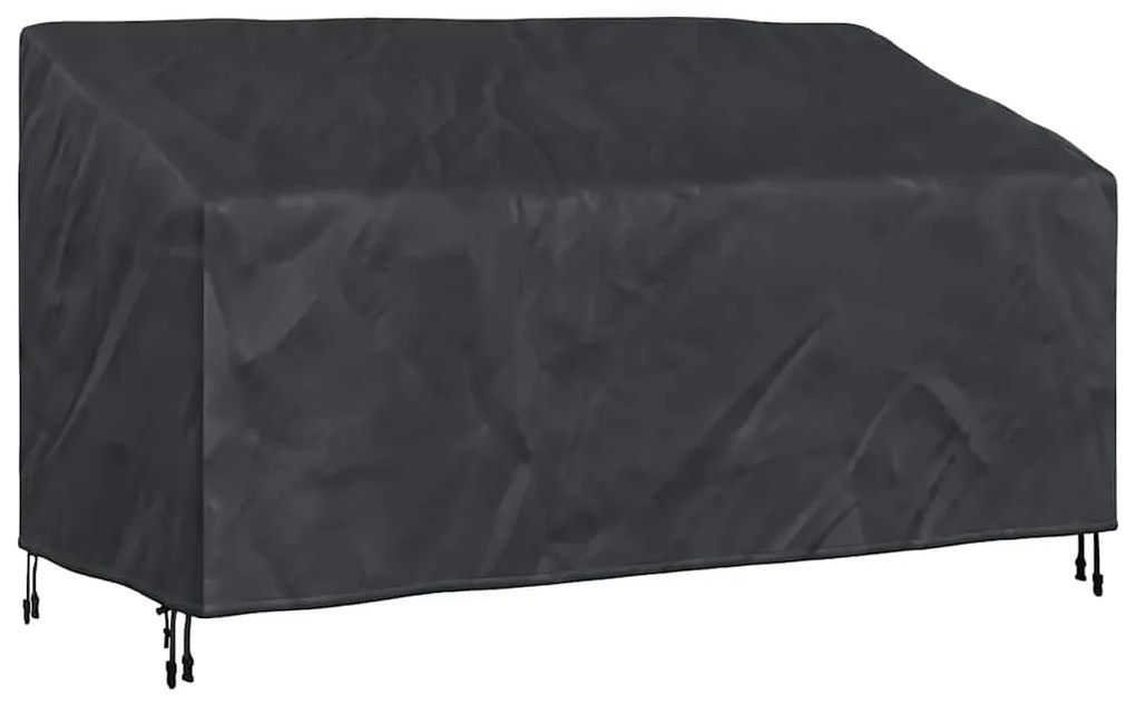 vidaXL Κάλυμμα Παγκάκι Κήπου Μαύρο 185 x 85 x 65 / 94 εκ Ύφασμα 420D