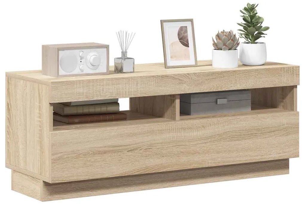 vidaXL Έπιπλο Τηλεόρασης με Φωτισμό LED Sonoma Δρυς 100 x 35 x 40 εκ.