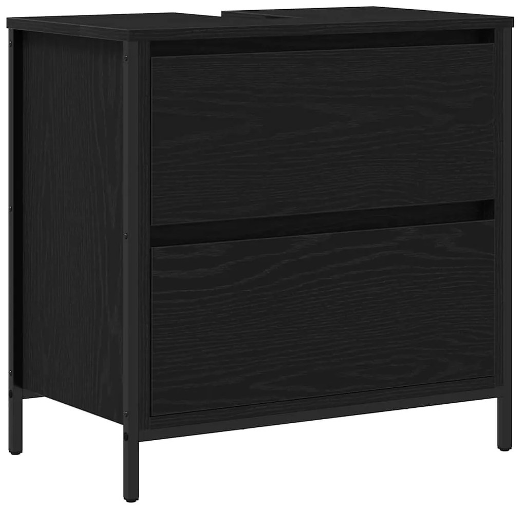 vidaXL Σετ Επίπλων Μπάνιου με ράφι 5 pcs Μαύρο 76.5 x 35 x 95 εκ