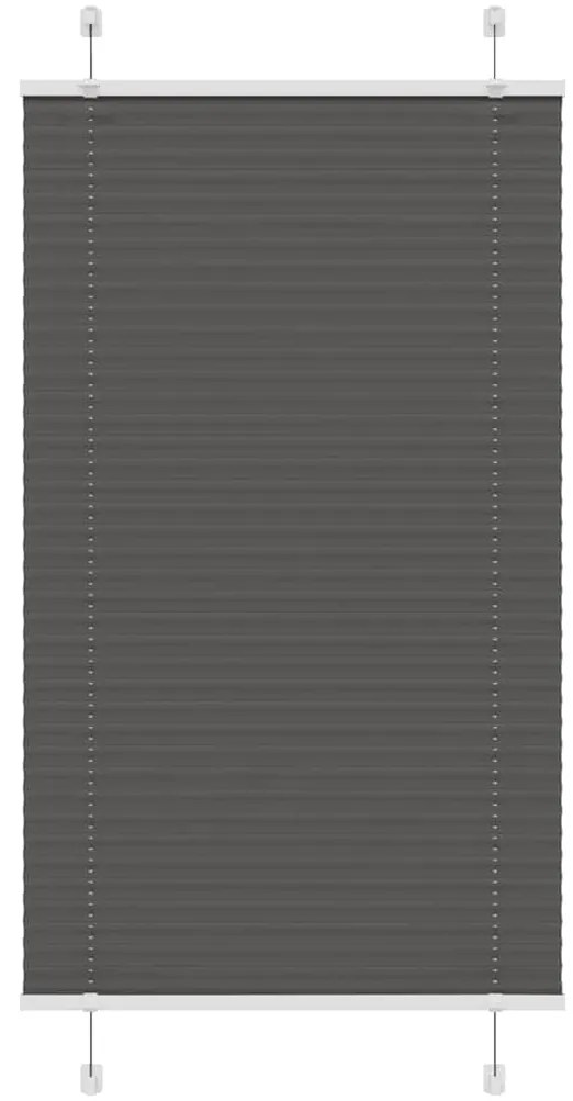 vidaXL Πλισέ περσίδα Μαύρο 75x150 cm Πλάτος υφάσματος 74,4 cm