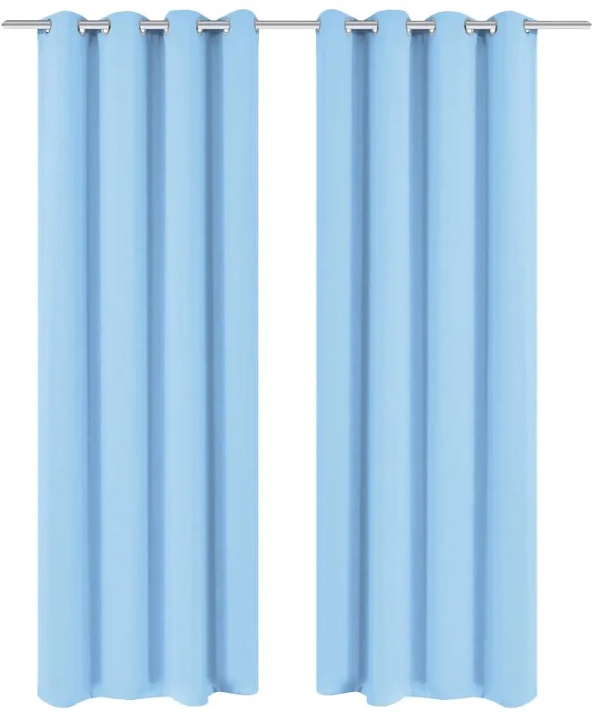 vidaXL Κουρτίνες Συσκότισης με Μετ. Τρουκς 2 τεμ. Τιρκουάζ 135x175 εκ.