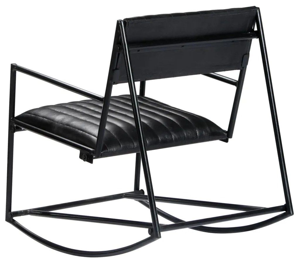 vidaXL 282905  Rocking Chair Black Real Leather
