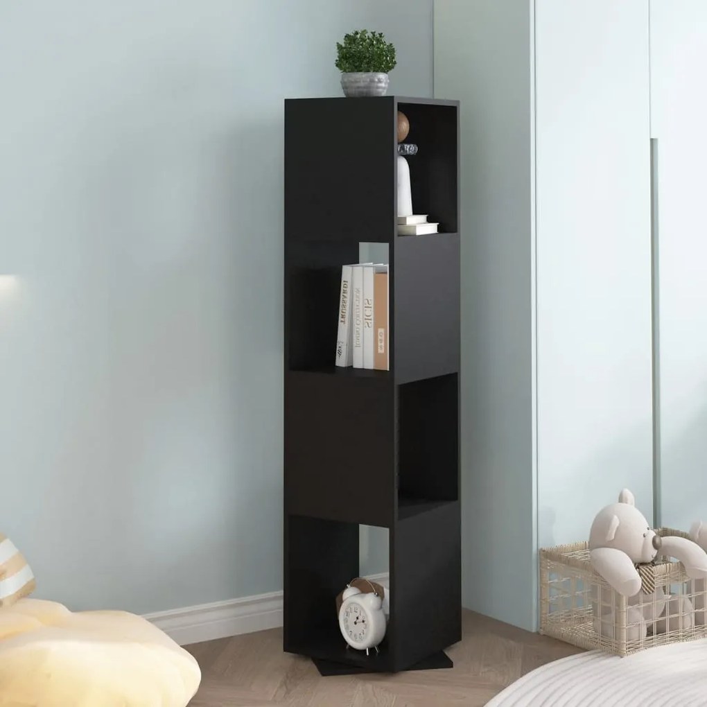 vidaXL Ντουλάπι Περιστρεφόμενο Μαύρο 34,5x34,5x147,5 εκ. Μοριοσανίδα