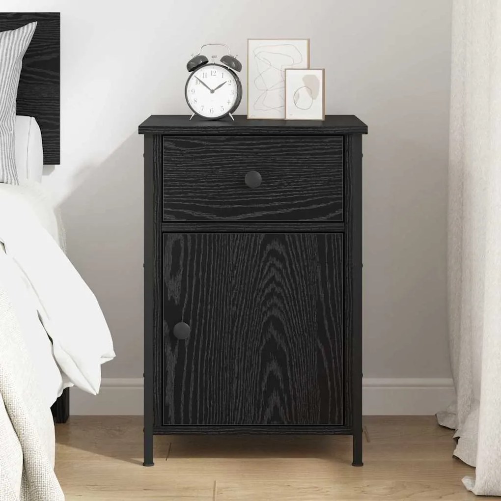 vidaXL Κομοδίνο Μαύρη δρυς 40 x 42 x 60 εκ. Επεξεργασμένο ξύλο