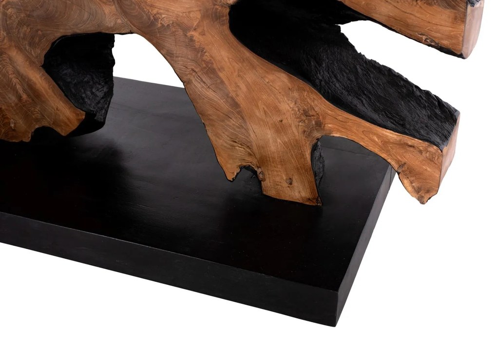 Κονσόλα C9356 απο Μασίφ Ξύλο TEAK Φυσικό - Μαύρο 150x40x80Yεκ. 150x40x80 εκ.