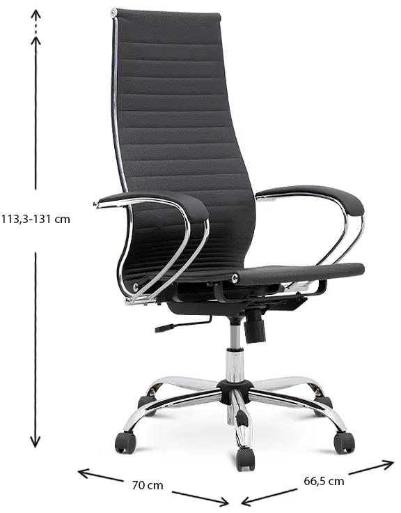 Καρέκλα γραφείου εργονομική Francy Megapap από τεχνόδερμα σε χρώμα μαύρο 66,5x70x113,3/131εκ. - Μέταλλο - GP008-0023