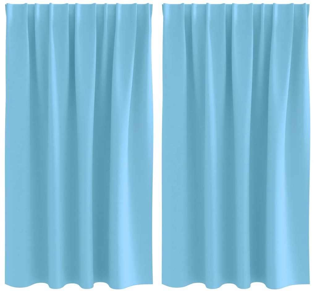 vidaXL Κουρτίνες με κουρτίνες 2 pcs Γαλάζιο 140 x 140 cm Πολυεστέρας