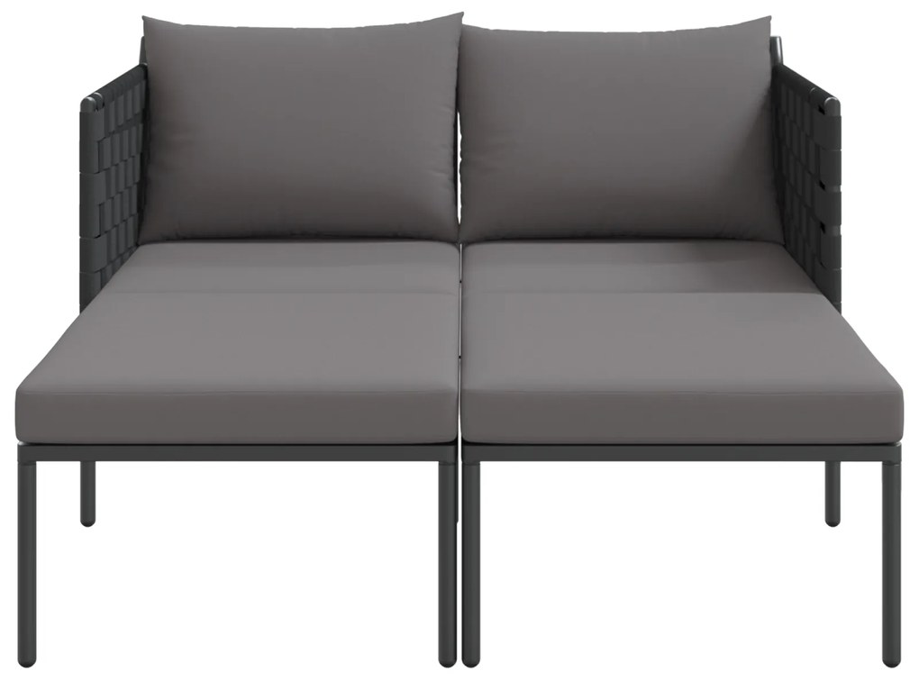vidaXL Ήλιο-κρεβάτι με μαξιλάρι Ανθρακί 115 x 153 x 69.5 εκ. Ατσάλι