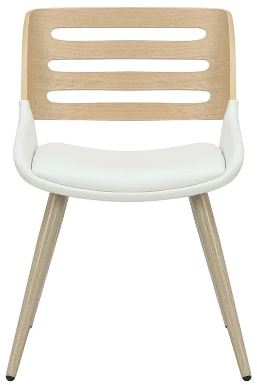Καρέκλα Brody pakoworld pu λευκό- πόδι φυσικό - Τεχνόδερμα - 106-000036
