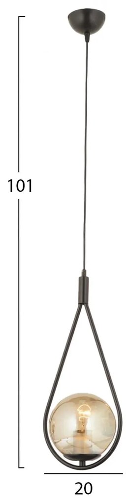 Φωτιστικό οροφής C7385.01 Μεταλλικό Μαύρο 20x101 εκ. 20x20x101 εκ.