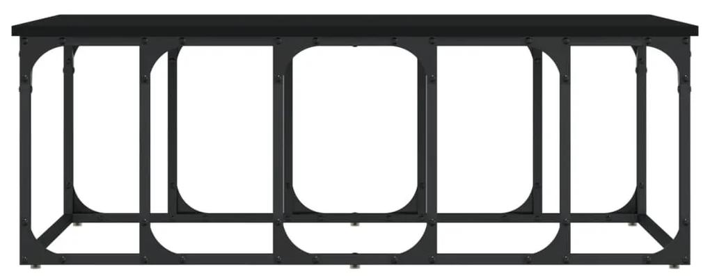 Τραπεζάκι Σαλονιού Μαύρο 100x50x35,5 εκ. από Επεξεργασμένο Ξύλο - Μαύρο