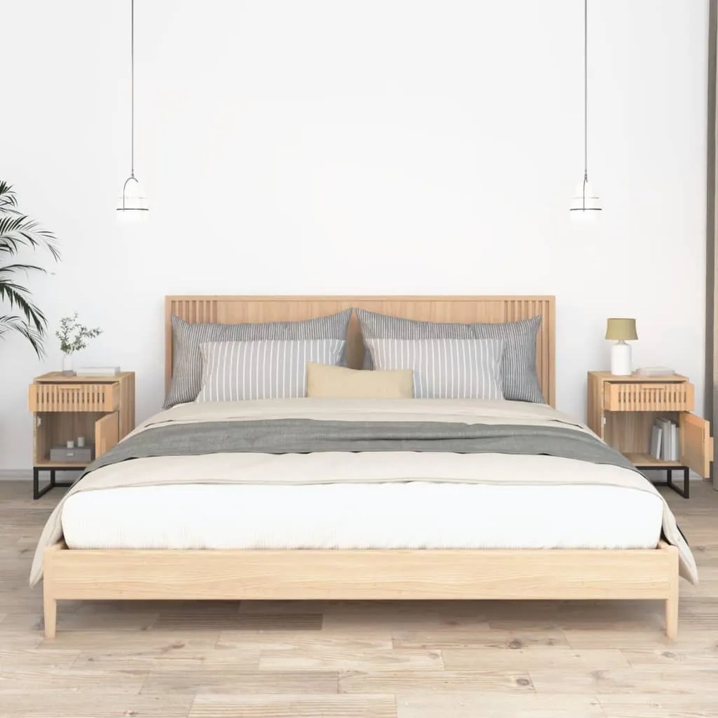 vidaXL Κομοδίνα 2 τεμ. 40x30x55,5 εκ Επεξεργασμένο Ξύλο &amp; Σίδερο