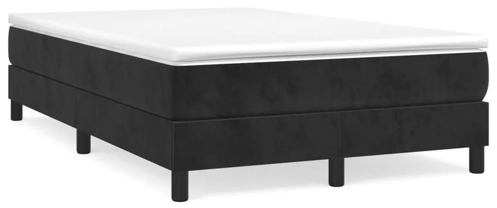 Κρεβάτι Boxspring με Στρώμα Μαύρο 120x190 εκ. Βελούδινο