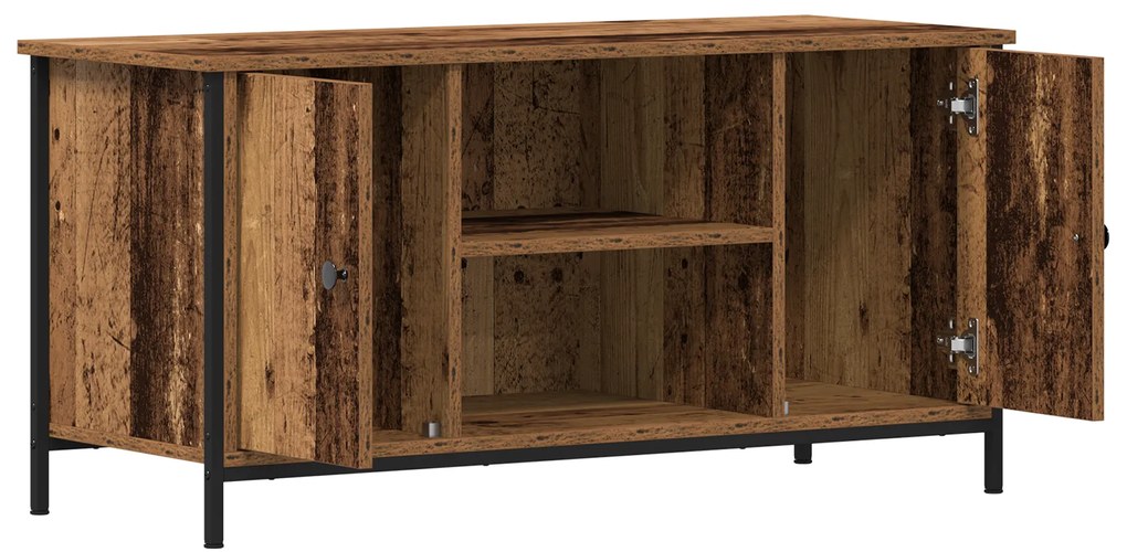 vidaXL Ντουλάπι τηλεόρασης από παλιό ξύλο 100x40x50 εκ Επεξεργασμένο ξύλο και Ατσάλι