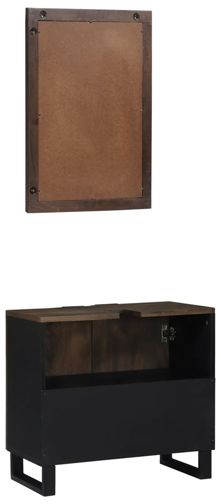 vidaXL Σετ Επίπλων Μπάνιου με ράφι 2 pcs Καρυδί 62 x 33 x 58 εκ.