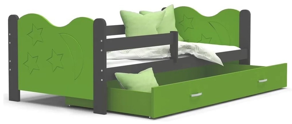 Κρεβάτι Aurora 124, Μονόκλινο, Πράσινο, 80x190, Ινοσανίδες μέσης πυκνότητας, Τάβλες για Κρεβάτι, 86x194x62cm
