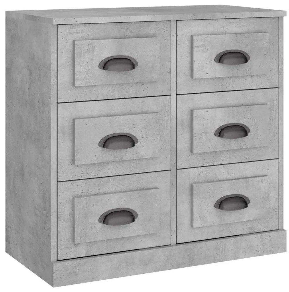 vidaXL Μπουφές Γκρι Σκυροδέματος 70x35,5x67,5 εκ. Επεξεργασμένο Ξύλο