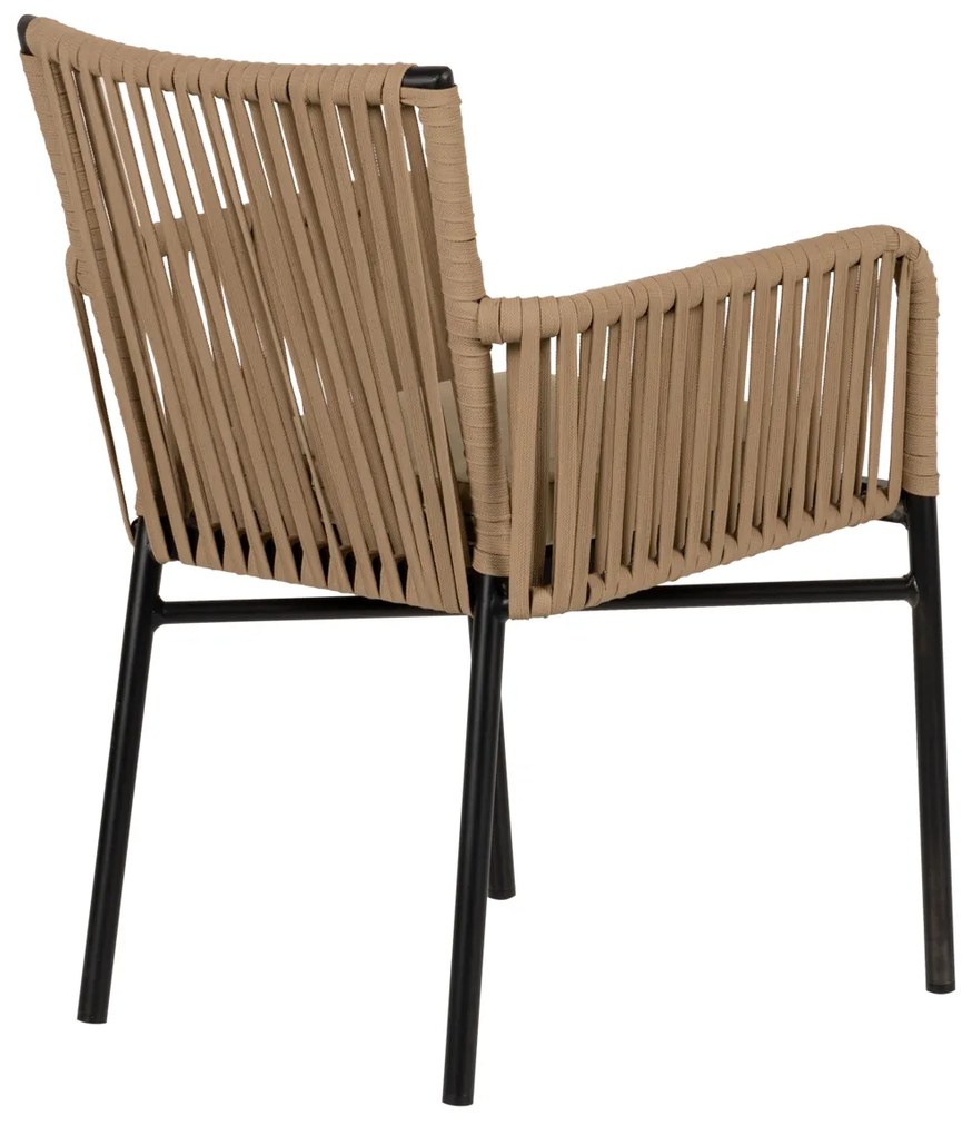 Πολυθρόνα Κήπου BLUENILE Γκρι/Μπεζ Αλουμίνιο/Rattan 56x60x83cm - 14840013 - 14840013