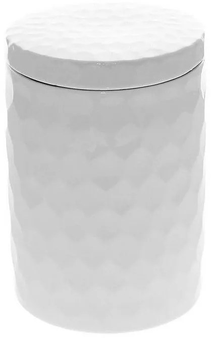 Δοχείο Με Καπάκι Κυψέλη Μεγάλο 16cm Wem307 White Espiel Porcelain