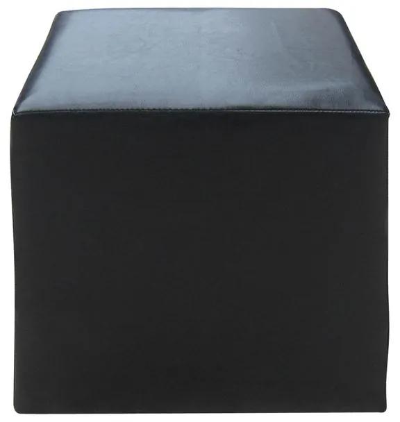 CLUB Σκαμπό Βοηθητικό, Pu Μαύρο  37x37x42cm [-Μαύρο-] [-PU - PVC - Bonded Leather-] Ε7047,1