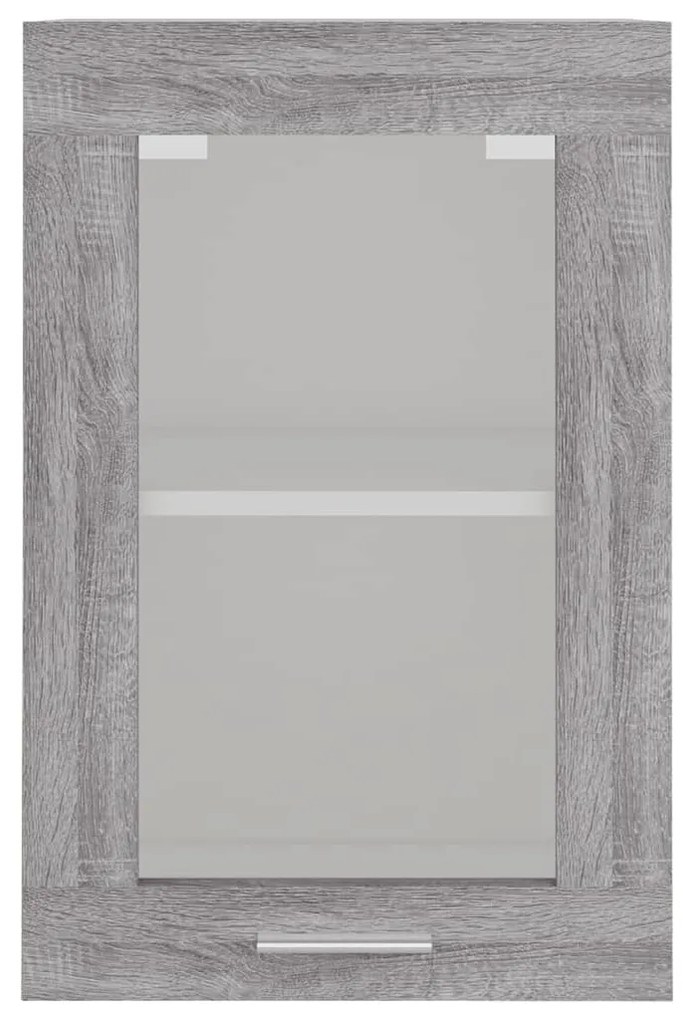 vidaXL Κρεμαστό Γυάλινο Ντουλάπι "Lyon" Γκρι Sonoma 40x31x60 εκ. από Τεχνητό Ξύλο
