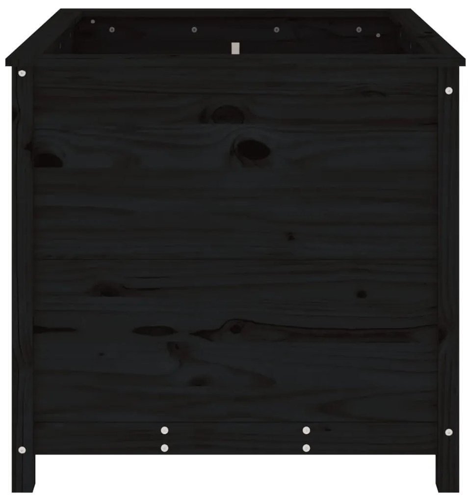 vidaXL Ζαρντινιέρα Μαύρη 82,5 x 82,5 x 78 εκ. από Μασίφ Ξύλο Πεύκου