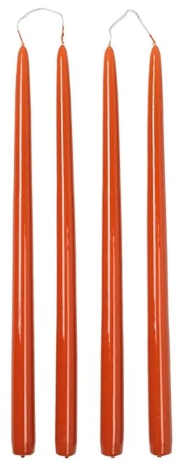 Κερί Smooth Taper Set 4 τμχ Burn Time 10.5 h Πορτοκαλί Rustic Ø2,2 x H38 cm S/4 Broste Copenhagen