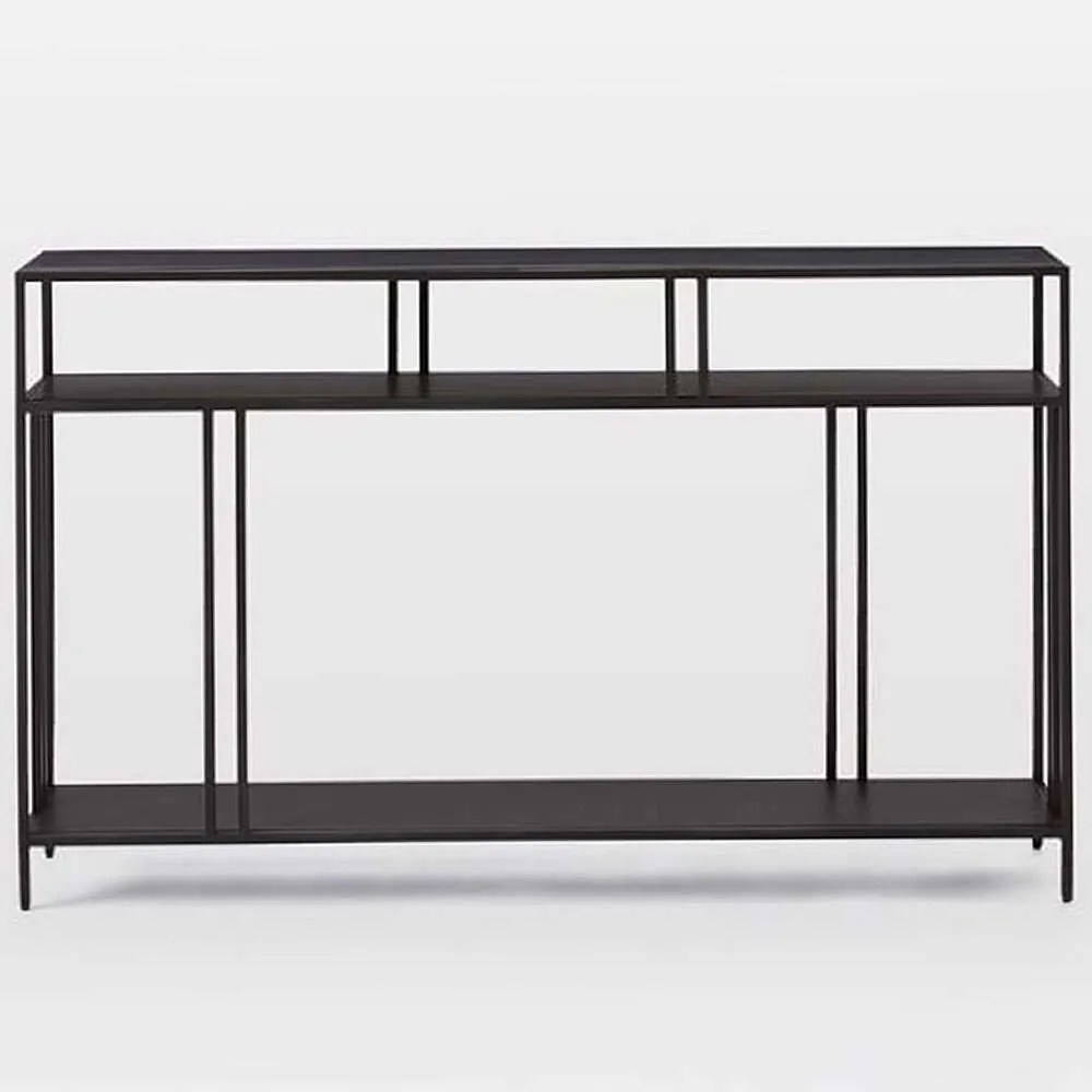 Κονσόλα Venedik 706CLN1114 110x30x78cm Black Melamine, Metal