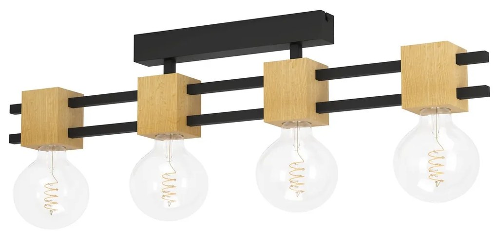 Φωτιστικό Οροφής Eglo 390189 LEVANTARA Καφέ (Brown)|Μαύρο Ματ (Black Mat)