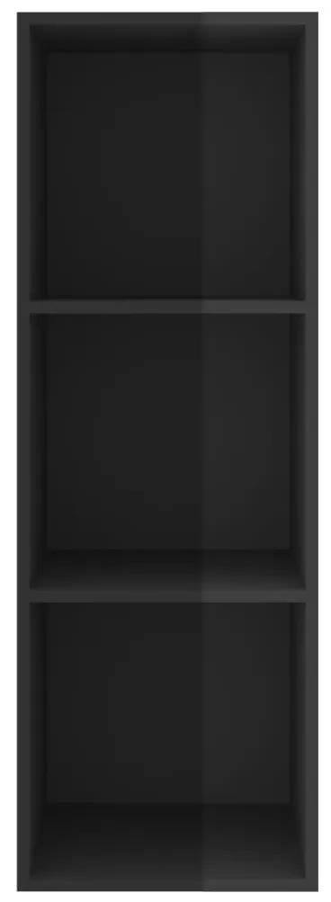 Έπιπλο Τηλεόρασης Κρεμαστό Γυαλ. Μαύρο 37x37x107 εκ Μοριοσανίδα - Μαύρο