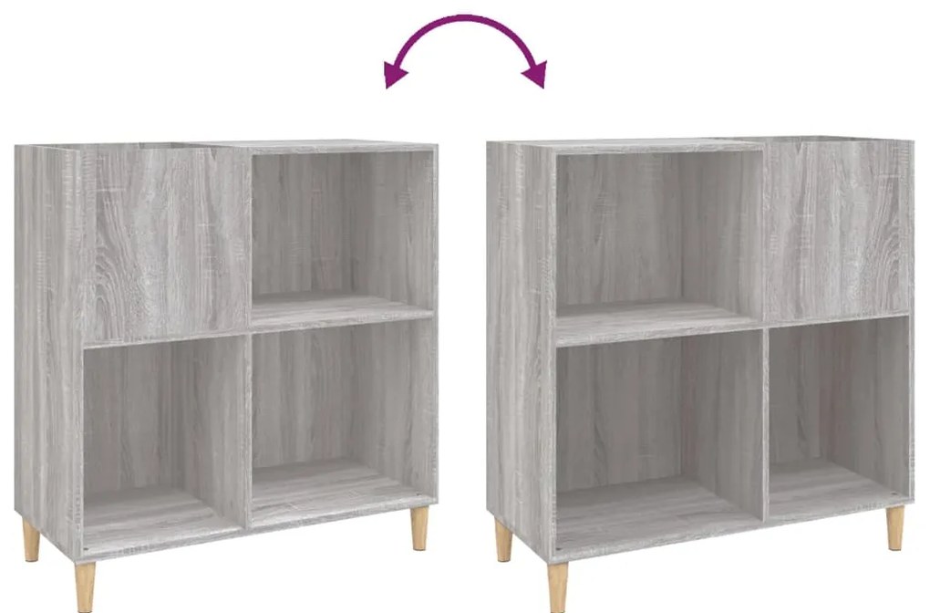vidaXL Δισκοθήκη Γκρι Sonoma 84,5 x 38 x 89 εκ. από Επεξεργασμένο Ξύλο