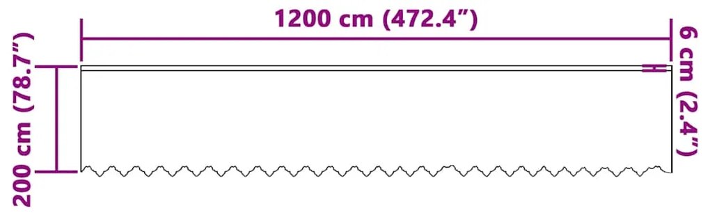 vidaXL Κουρτίνες με κουρτίνες Λευκό 1200 x 200 εκ. Πολυεστέρας