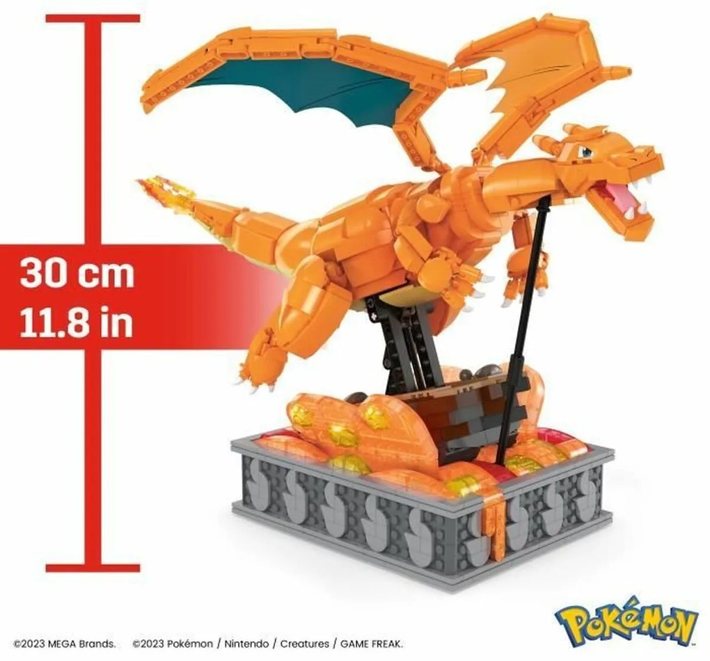 Κατασκευαστικό σετ Pokémon Mega Construx -  Motion Charizard 1664 Τεμάχια